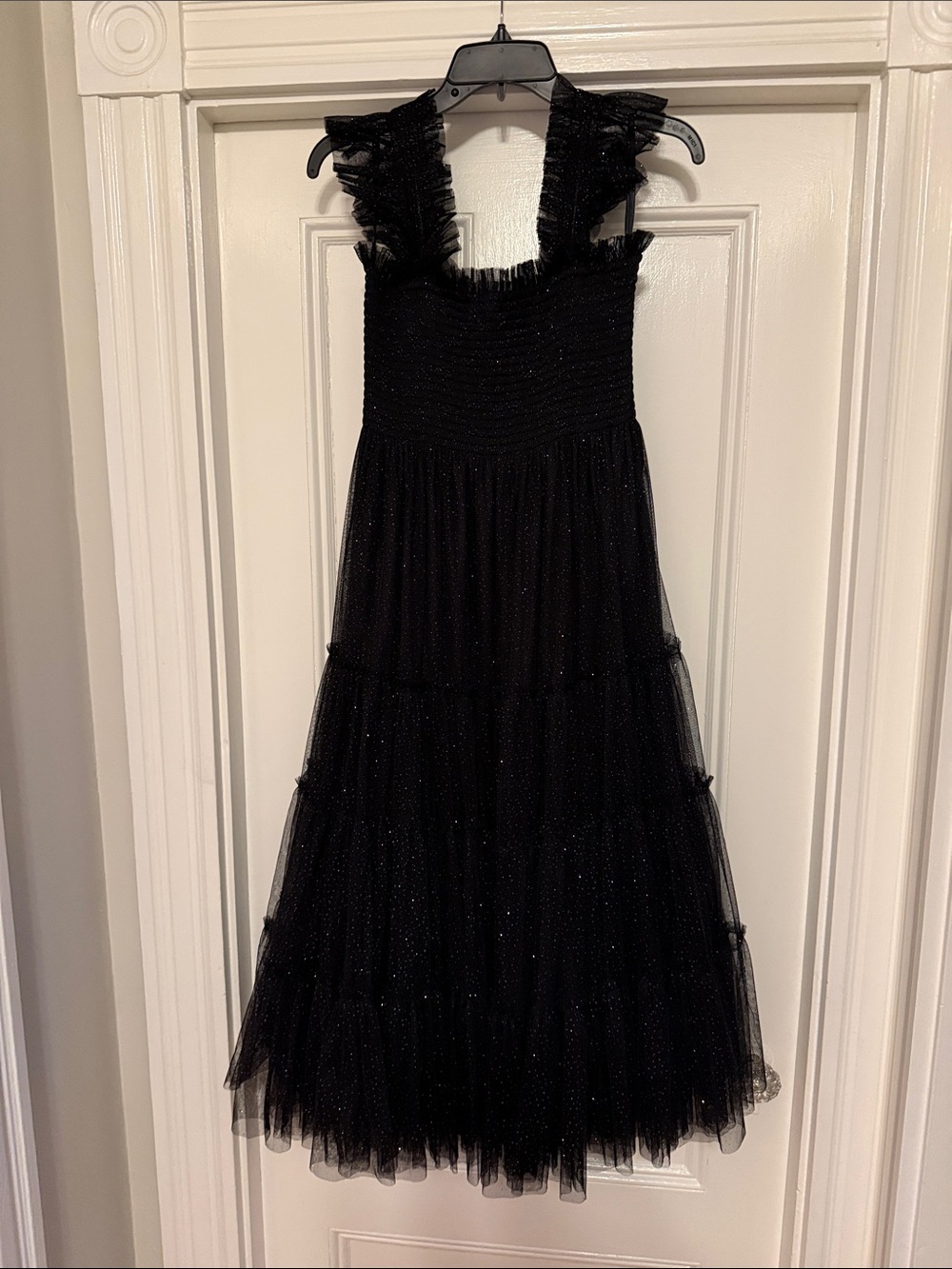 women’s Hill House Ellie Black Sparkle Tulle nap Dress collector’s edition med